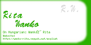 rita wanko business card